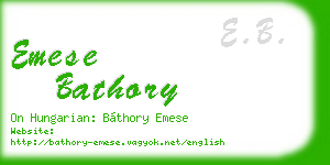 emese bathory business card